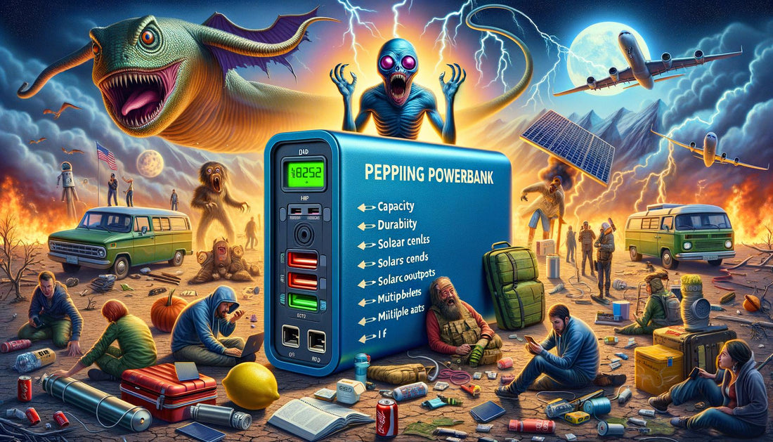 En pålidelig prepper-powerbank er afgørende under krisetider som en storm eller zombie apokalypse. Vælg en med kapacitet, holdbarhed, solceller og flere udgange. Sikr dig, at dine gadgets altid er opladet fra starten. Backup med almindelig batterilagring.