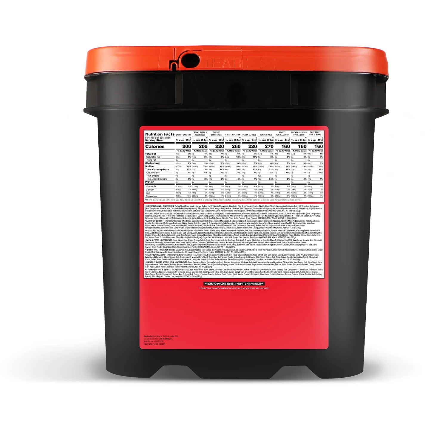 Spand med Hovedretter - 60 portioner