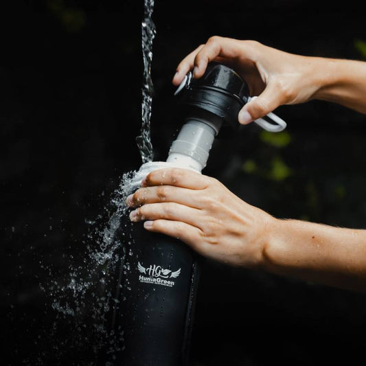 Vandflaske m. kul- & membranfilter (1L.)